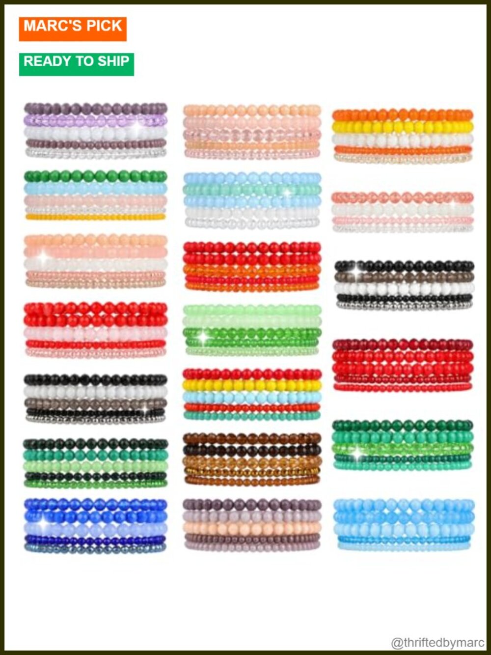 Boho Beaded Stretch Bracelets Set of 150 Stackable for Women